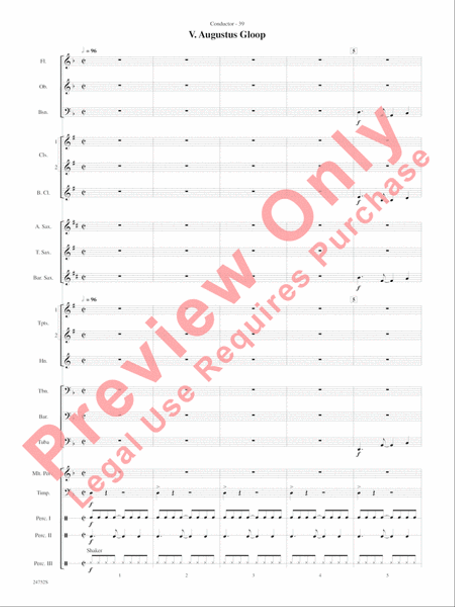 Charlie and the Chocolate Factory, Suite from Concert Band scores gallery preview page 42