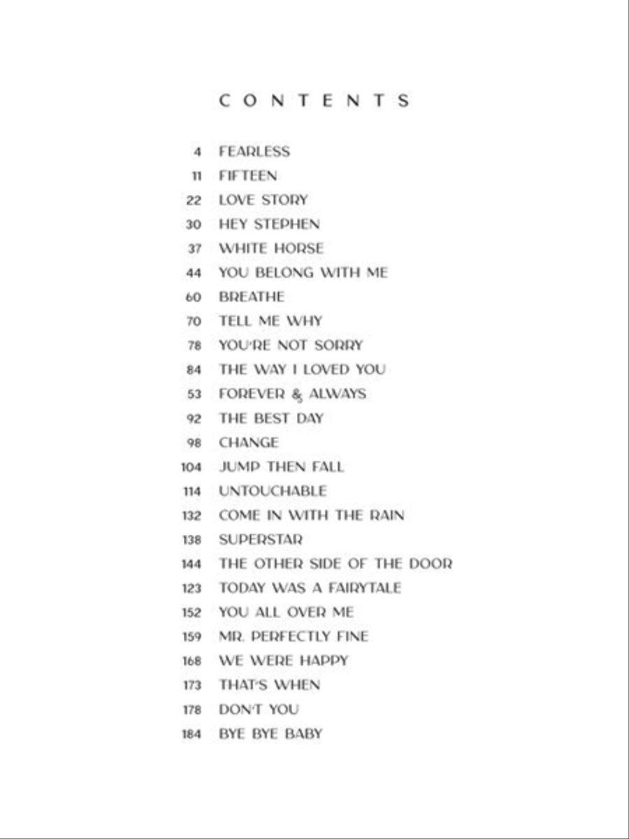 Taylor Swift – Fearless (Taylor's Version) Piano, Vocal, Guitar scores gallery preview page 3