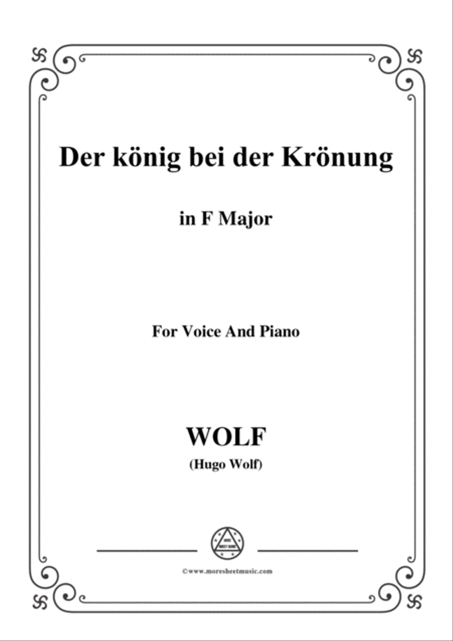 Wolf-Der König bei der Krönung in F Major,for Voice and Piano Voice Solo scores gallery preview page 1