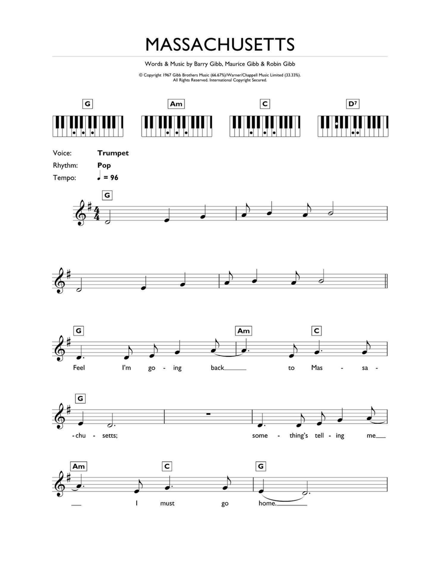 Massachusetts Piano scores gallery preview page 1