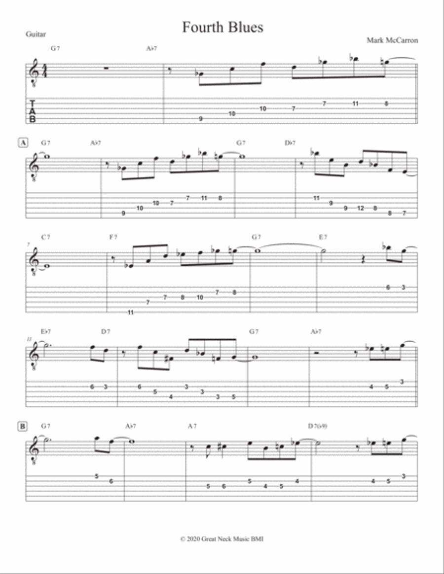 Fourth Blues Electric Guitar scores gallery preview page 1