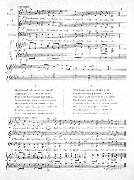 Watchman! Tell Us of the Night. A Missionary or Christmas Hymn