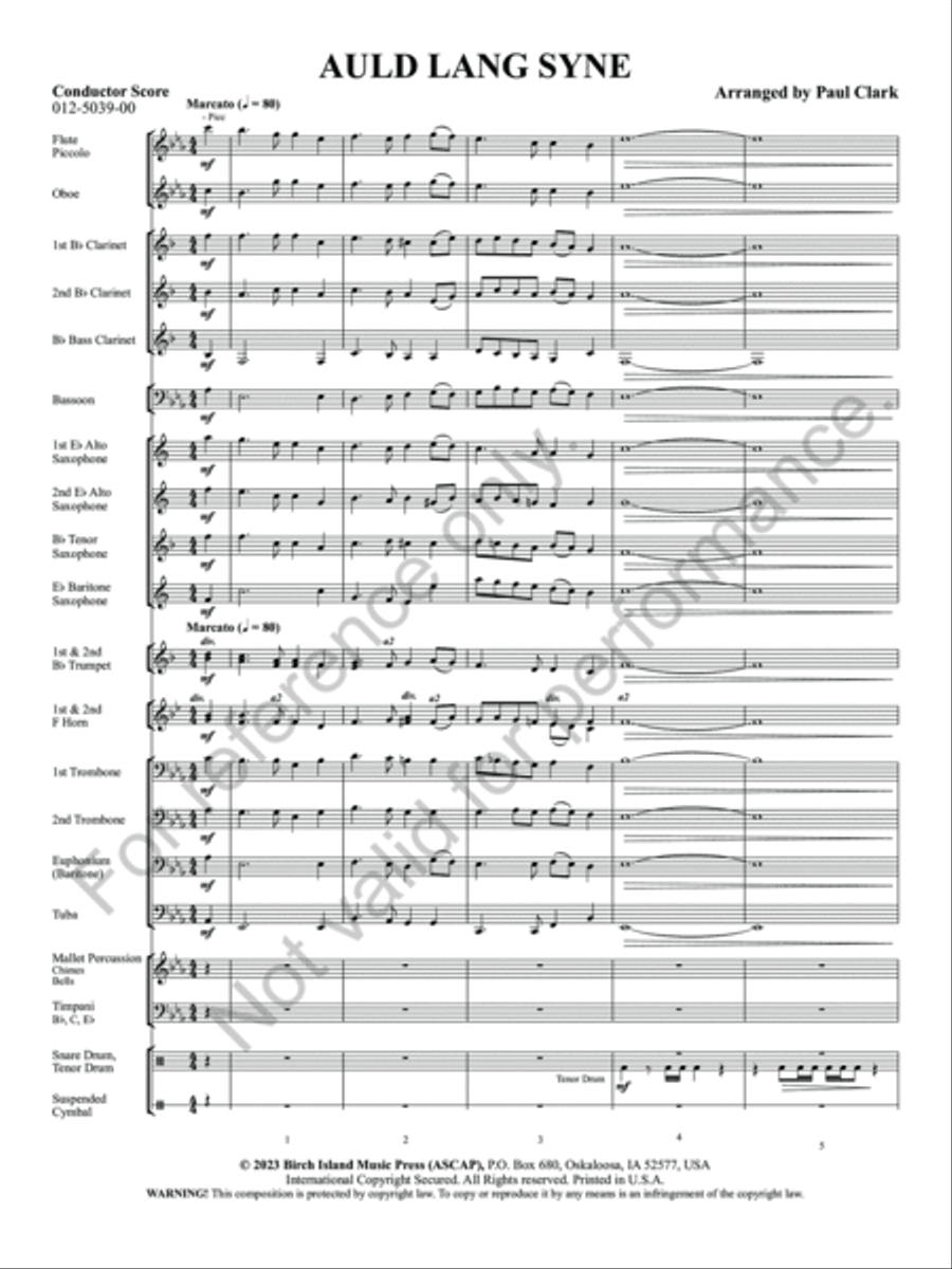 Auld Lang Syne Auld Lang Syne Concert Band scores gallery preview page 4