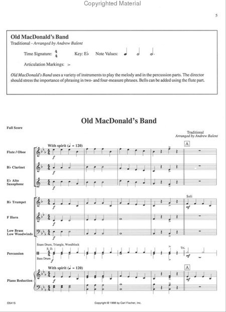 First Concert Folio - Pieces for Grade 1 Bands First Concert Folio - Pieces for Grade 1 Bands Concert Band Methods scores gallery preview page 2