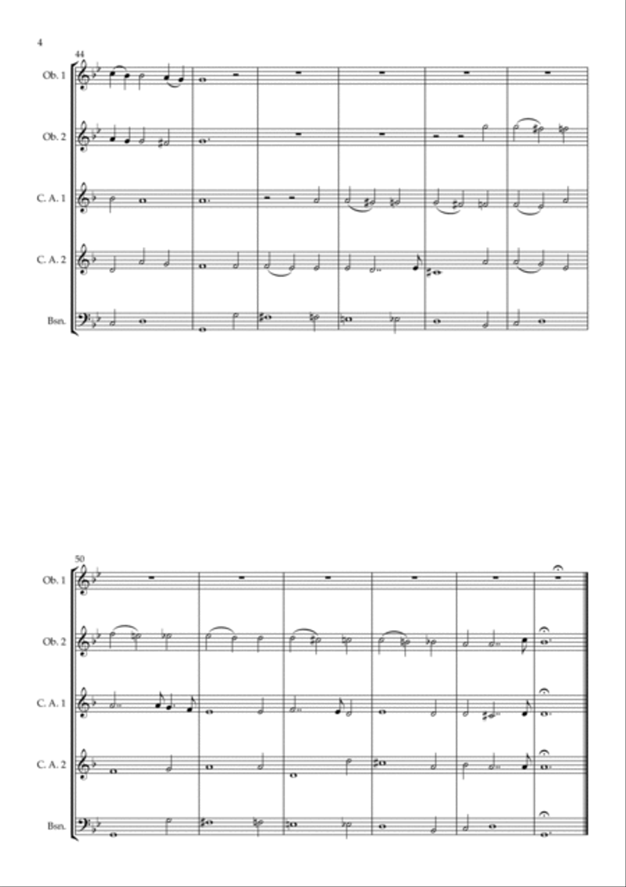 Dido's Lament arranged for Double Reed Quintet Woodwind Quintet scores gallery preview page 6