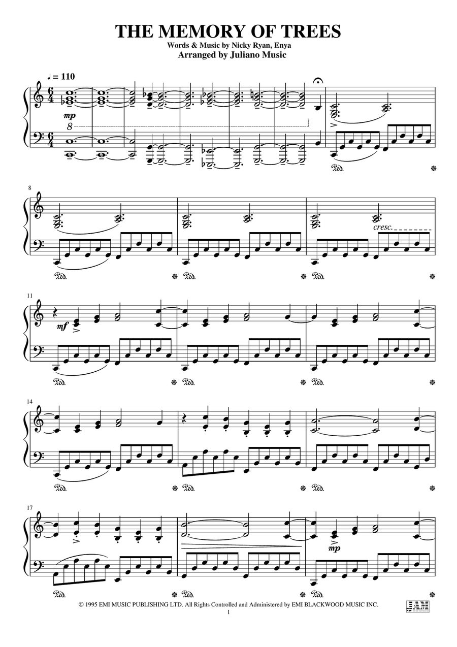 The Memory Of Trees Easy Piano scores gallery preview page 3