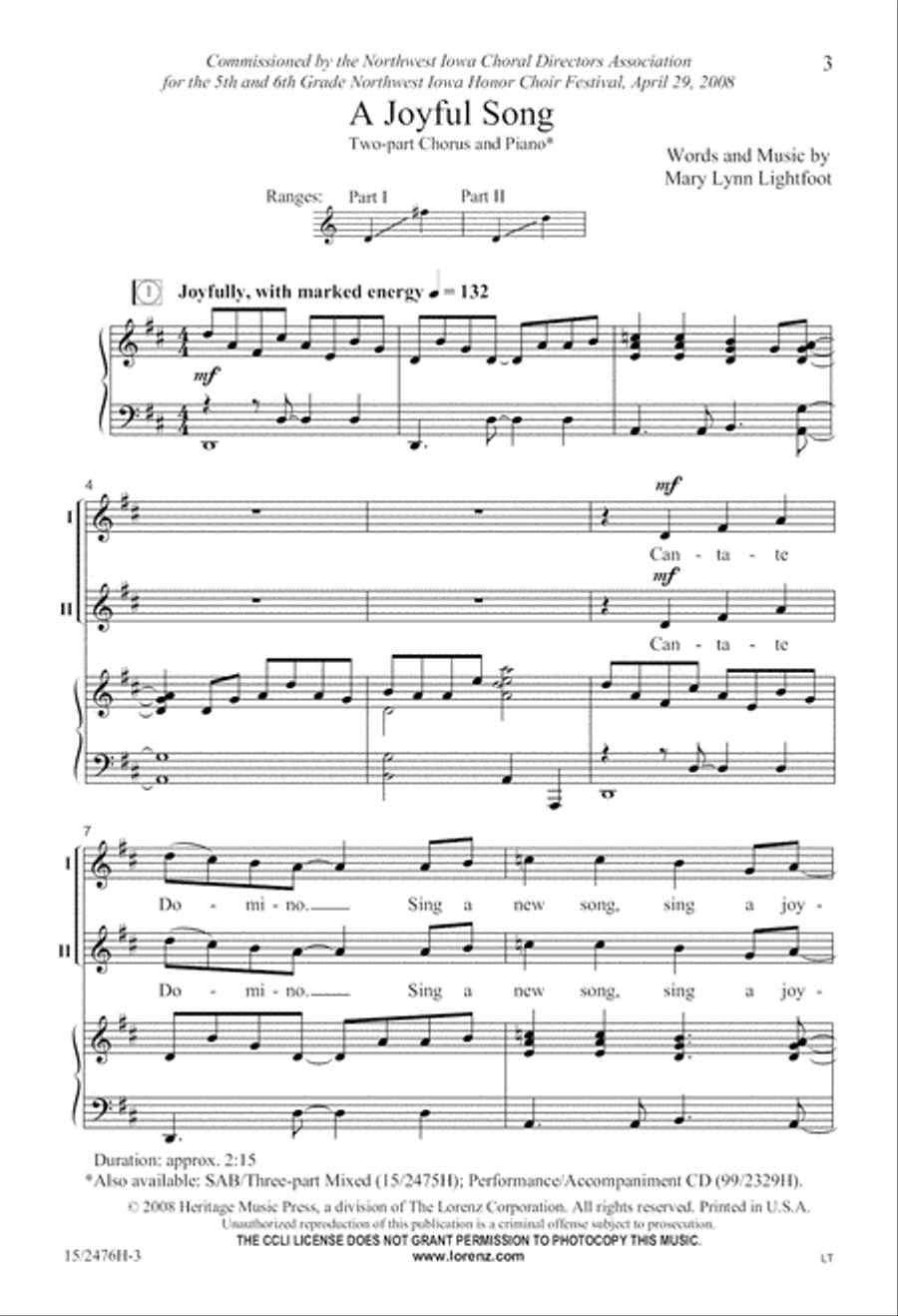 A Joyful Song 2-Part scores gallery preview page 4