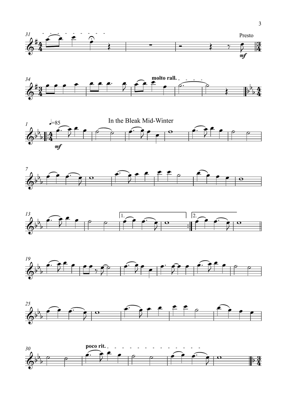 10 Christmas Carol Favourites (Flute Duets) Flute Duet scores gallery preview page 3