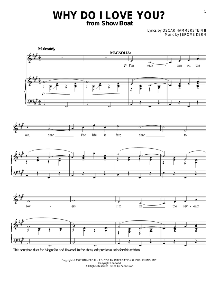 Why Do I Love You? Why Do I Love You? Piano, Vocal scores gallery preview page 1