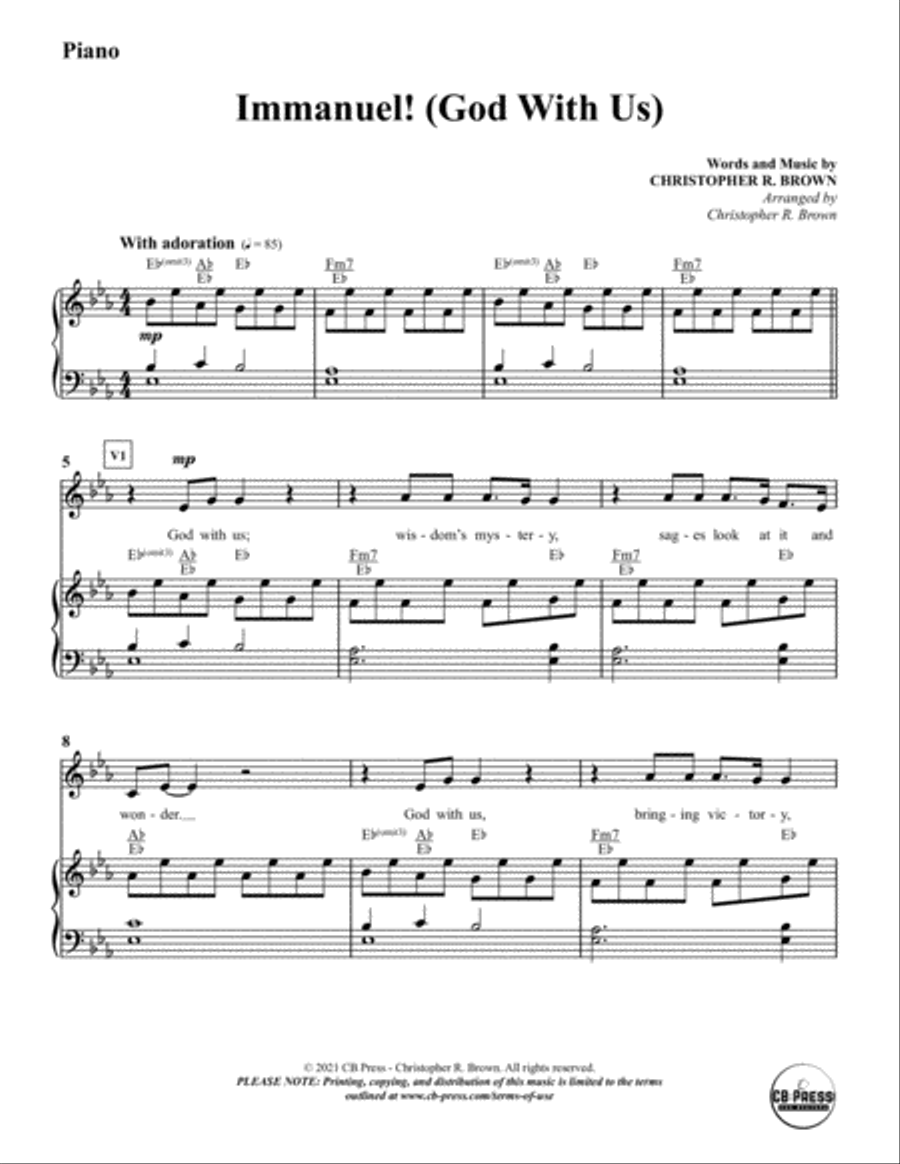Immanuel! (God With Us) - Anthem - Piano/Vocal/Rhythm 4-Part scores gallery preview page 2