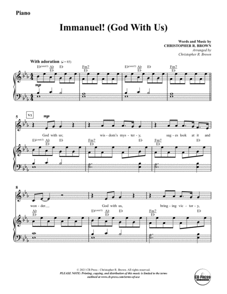 Immanuel! (God With Us) - Anthem - Piano/Vocal/Rhythm image number null