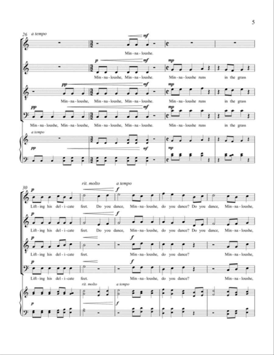 The Cat and the Moon The Cat and the Moon 4-Part scores gallery preview page 4