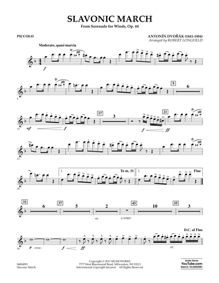 Slavonic March (from Serenade for Winds, Op. 44) - Piccolo