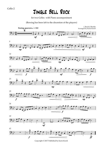 Jingle Bell Rock - Cello duet with Piano accompaniment image number null
