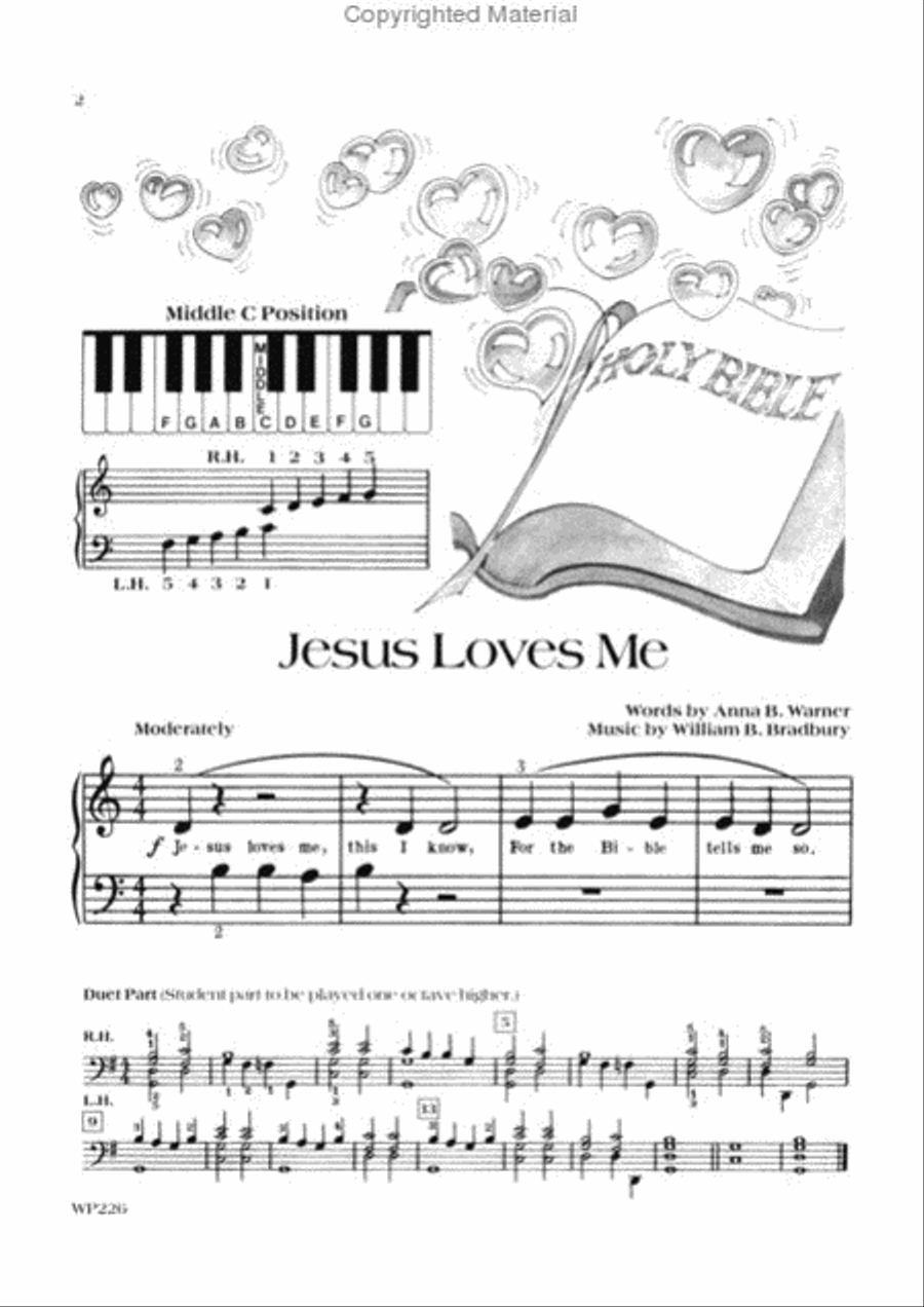 Popular Hymns, Primer Level Piano Method scores gallery preview page 2