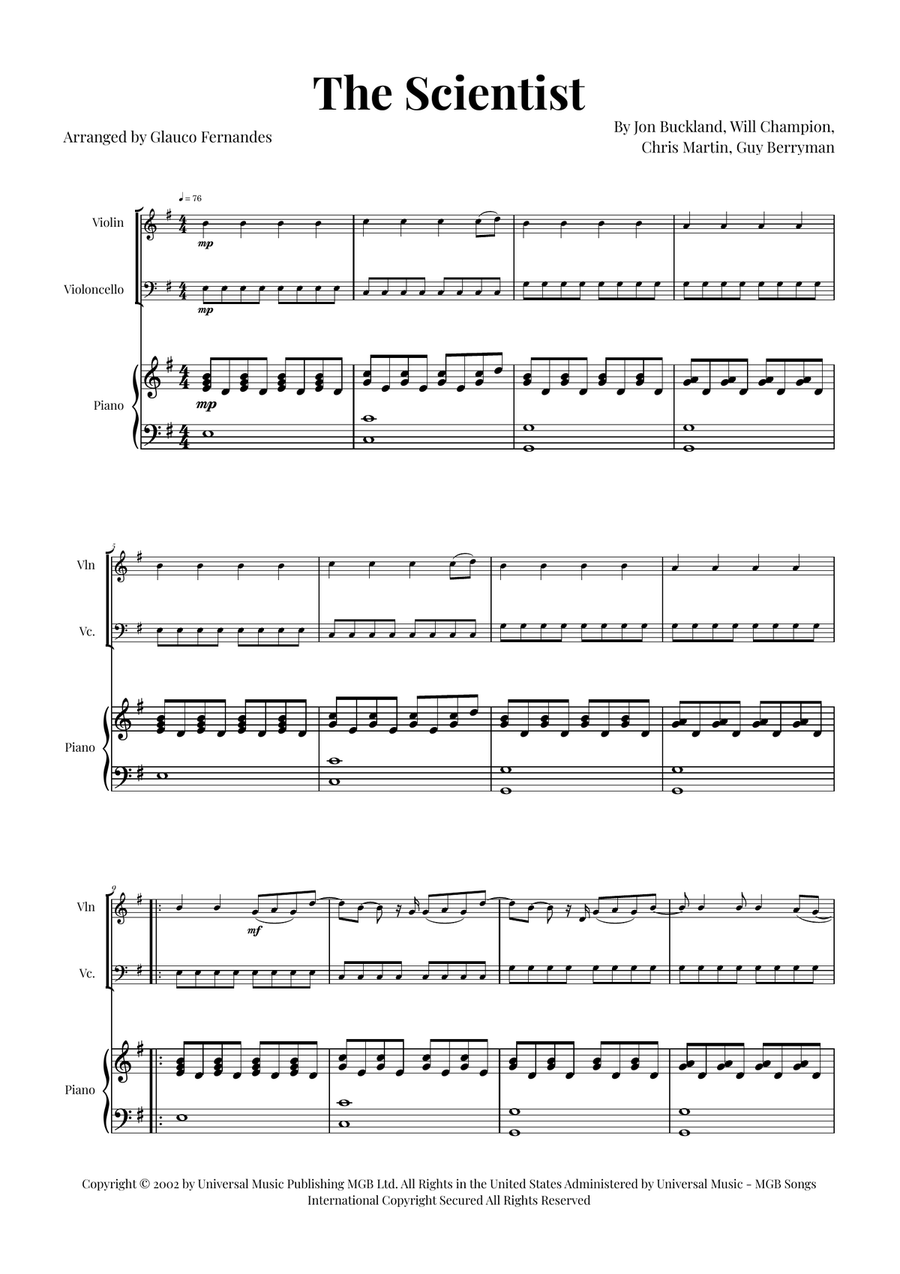 The Scientist Piano Trio scores gallery preview page 1