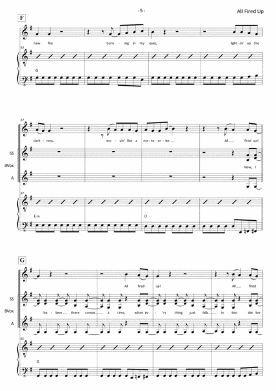 All Fired Up All Fired Up Piano, Vocal, Guitar scores gallery preview page 5