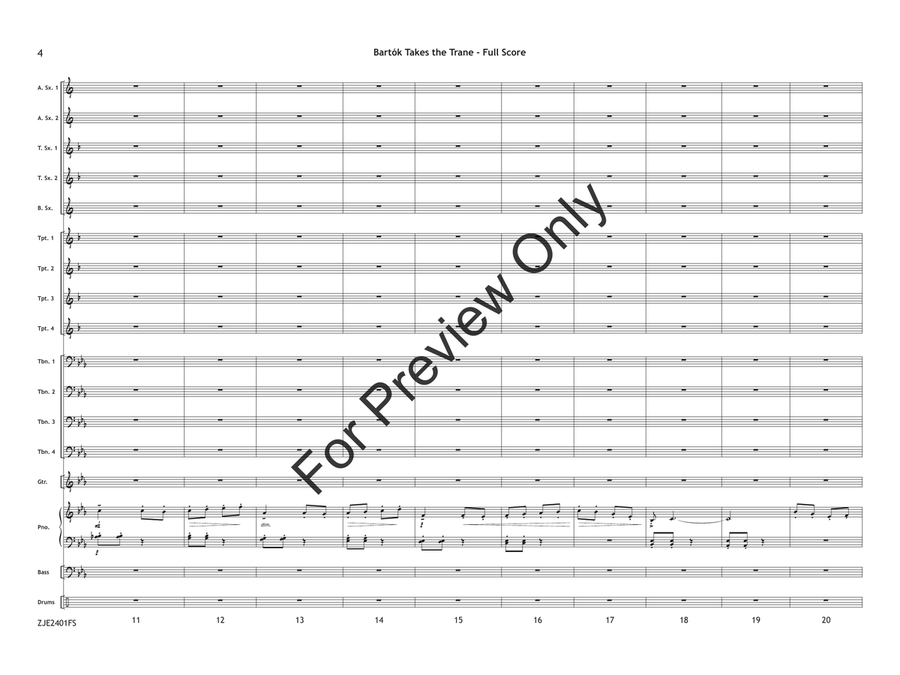 Bartók Takes the Trane (Score) Jazz Ensemble scores gallery preview page 5