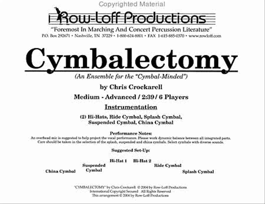 Cymbalectomy Percussion Ensemble scores gallery preview page 2