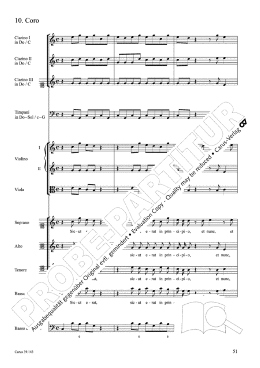 Magnificat in C major 4-Part scores gallery preview page 52