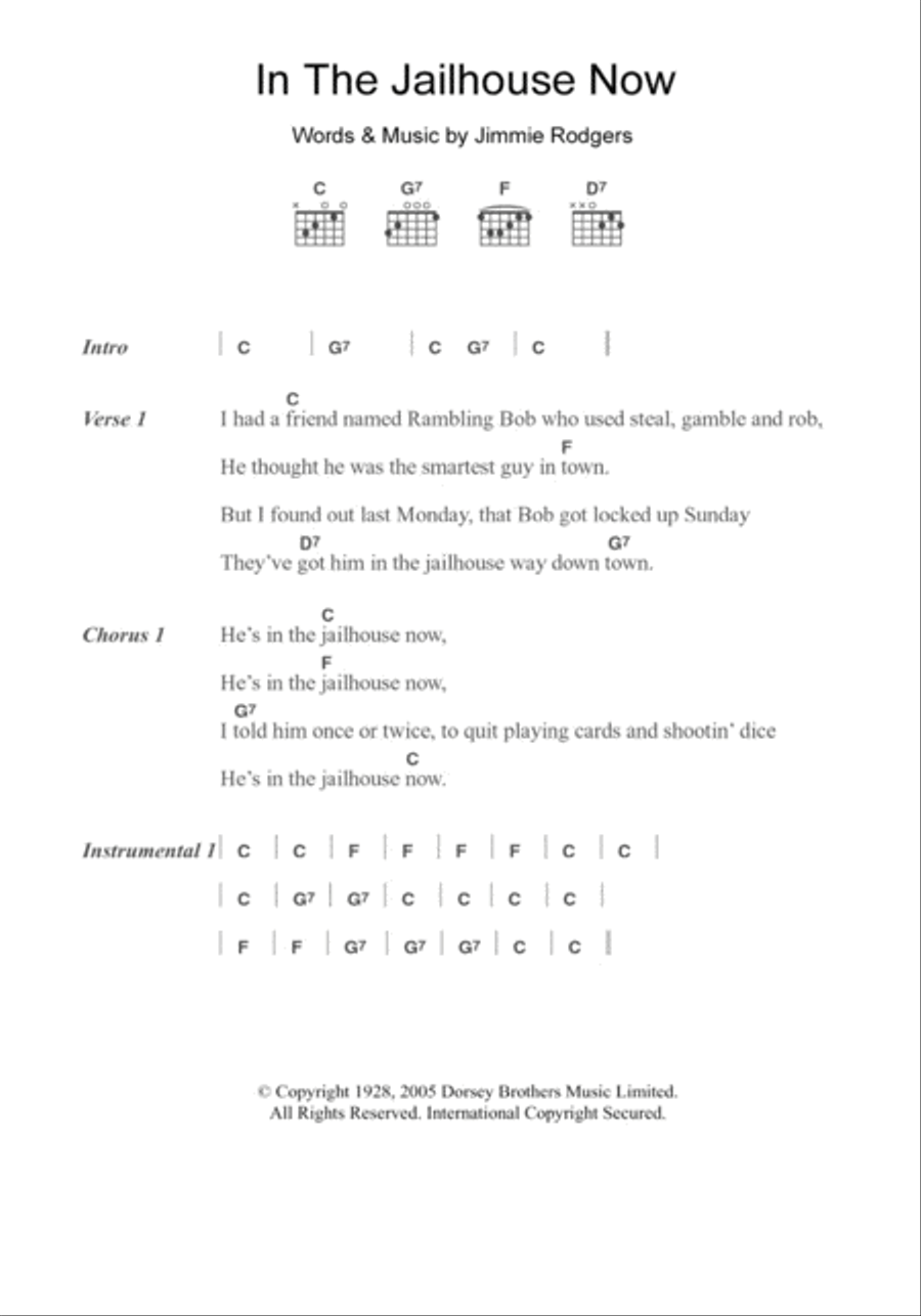 In The Jailhouse Now In The Jailhouse Now Electric Guitar scores gallery preview page 1