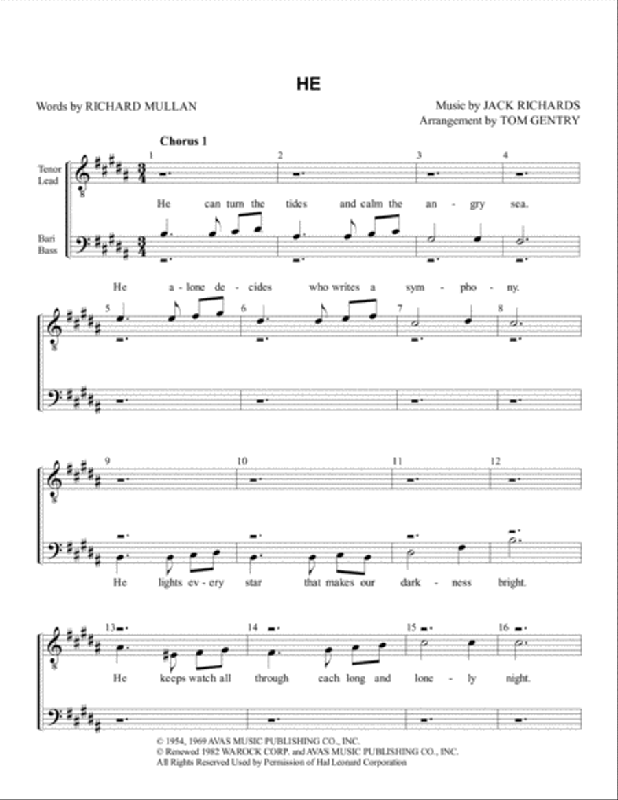 He TTBB scores gallery preview page 1