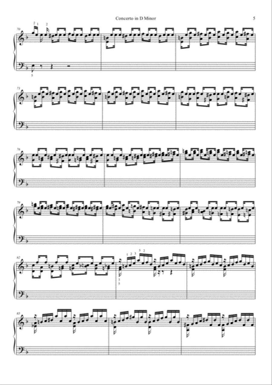Concerto in D minor, BWV 1052 Piano Solo scores gallery preview page 5