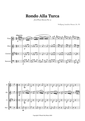 Book cover for Rondo Alla Turca by Mozart for Woodwind Quartet