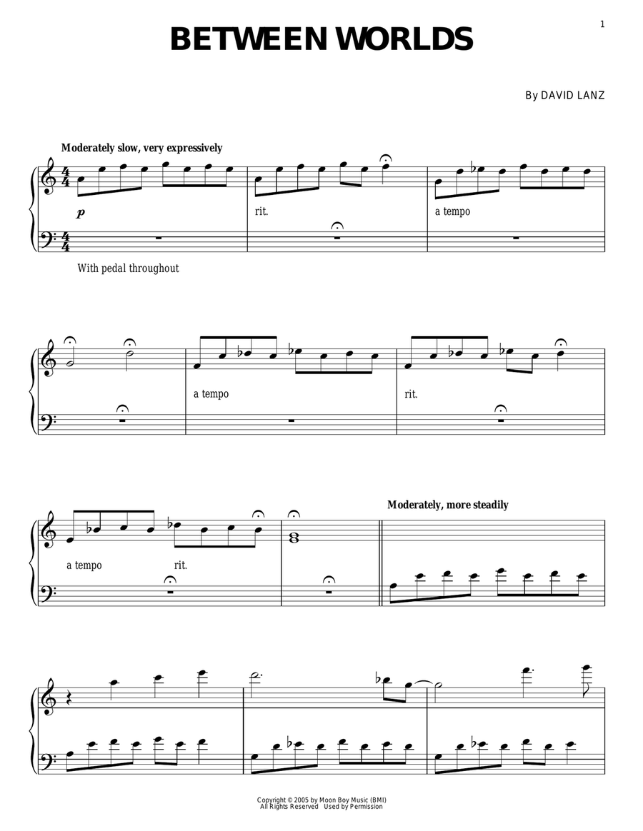 Between Worlds Piano Solo scores gallery preview page 1
