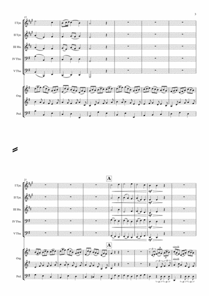 "Jesu bleibet meine Freude BWV147" (Johann Sebastian Bach) Brass Quintet & Organ image number null