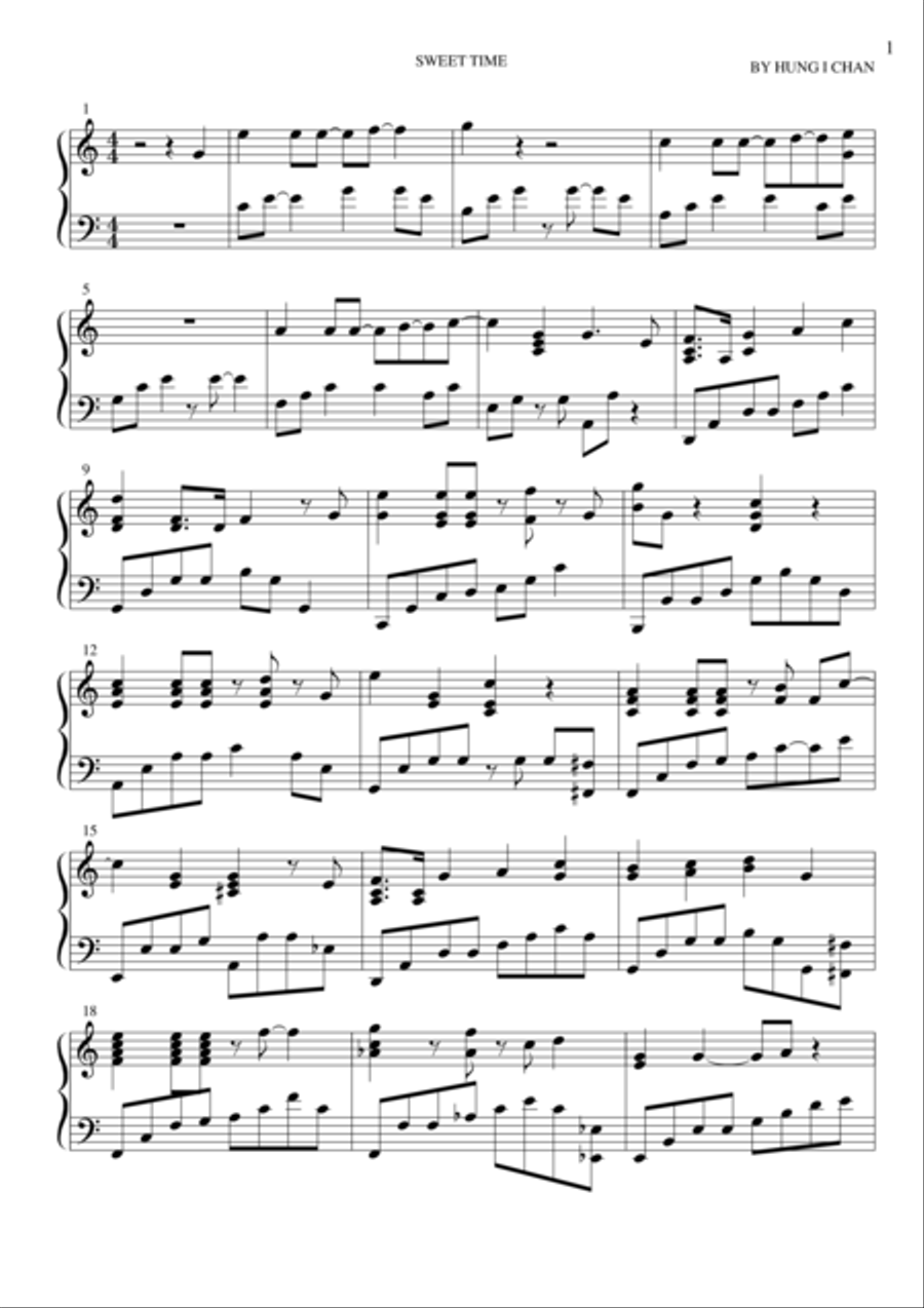 sweet time Piano Solo scores gallery preview page 1