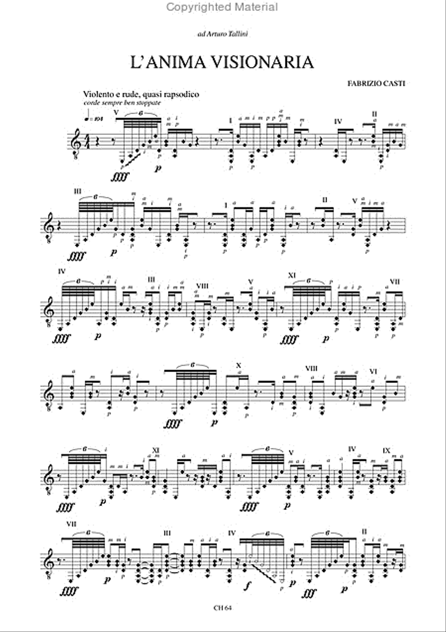 Musica Incerta - Un’introduzione alla musica contemporanea per Chitarra. 6 Compositions for Guitar by Mauro Bortolotti, Mauro Cardi, Fabrizio Casti, Agostino Di Scipio, Fausto Razzi, Italo Vescovo (Introduction by Enrico Fubini and Filippo Poletti) Acoustic Guitar scores gallery preview page 4