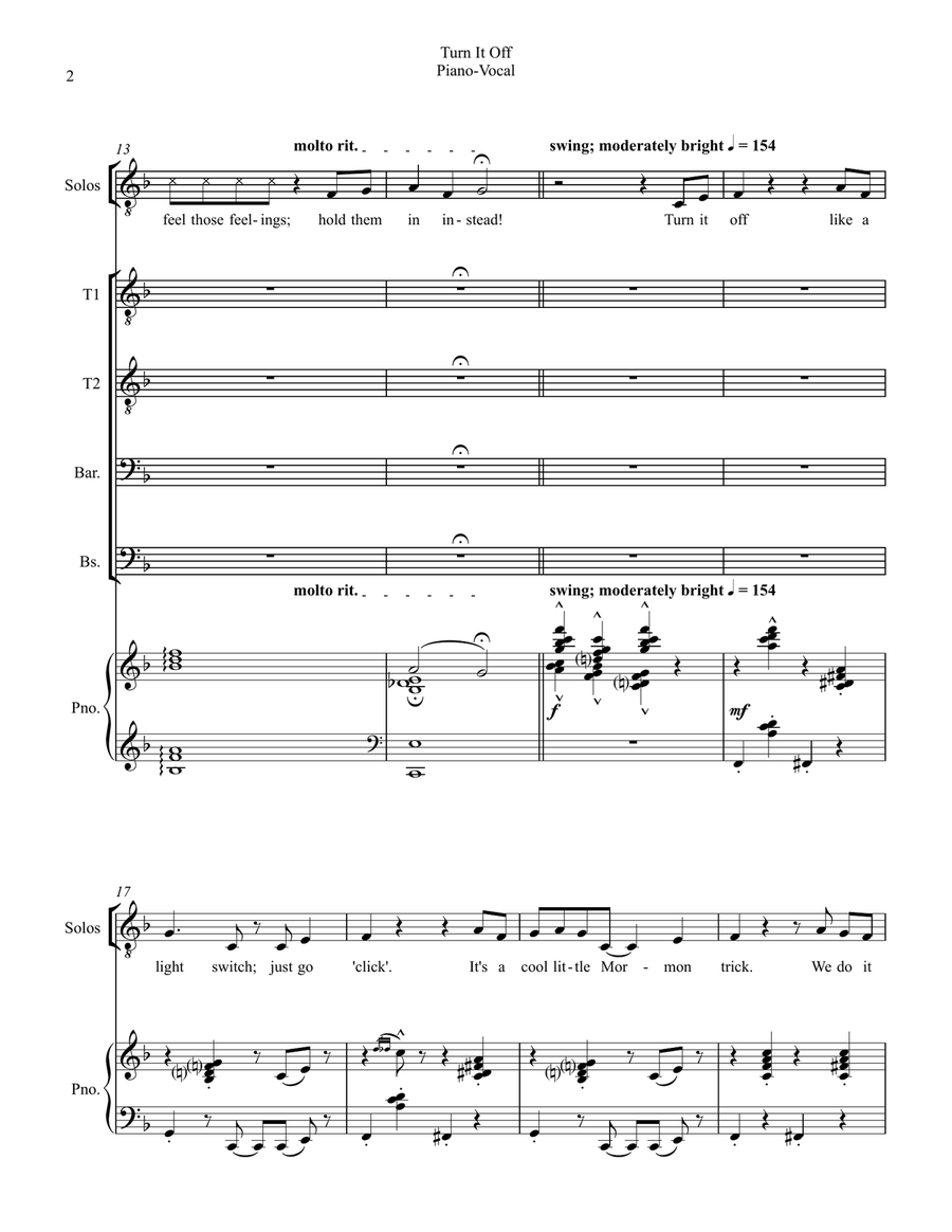 Turn It Off TTBB scores gallery preview page 2
