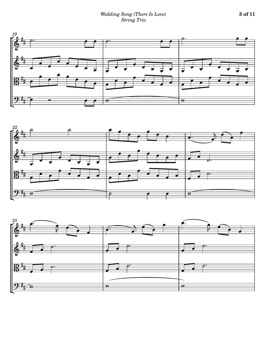Wedding Song (There Is Love) String Trio scores gallery preview page 3
