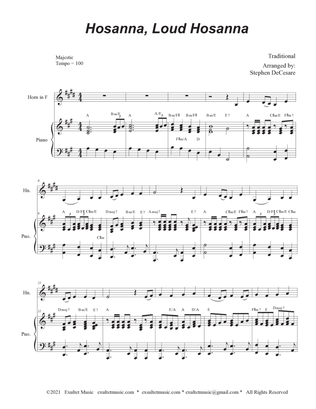Book cover for Hosanna, Loud Hosanna (French Horn solo - Piano accompaniment)