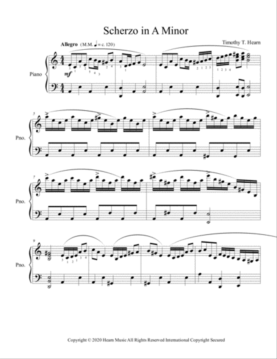 Scherzo In A Minor Piano Solo scores gallery preview page 1
