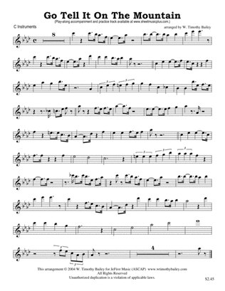 Go Tell It On The Mountain (Treble Clef C Instruments)
