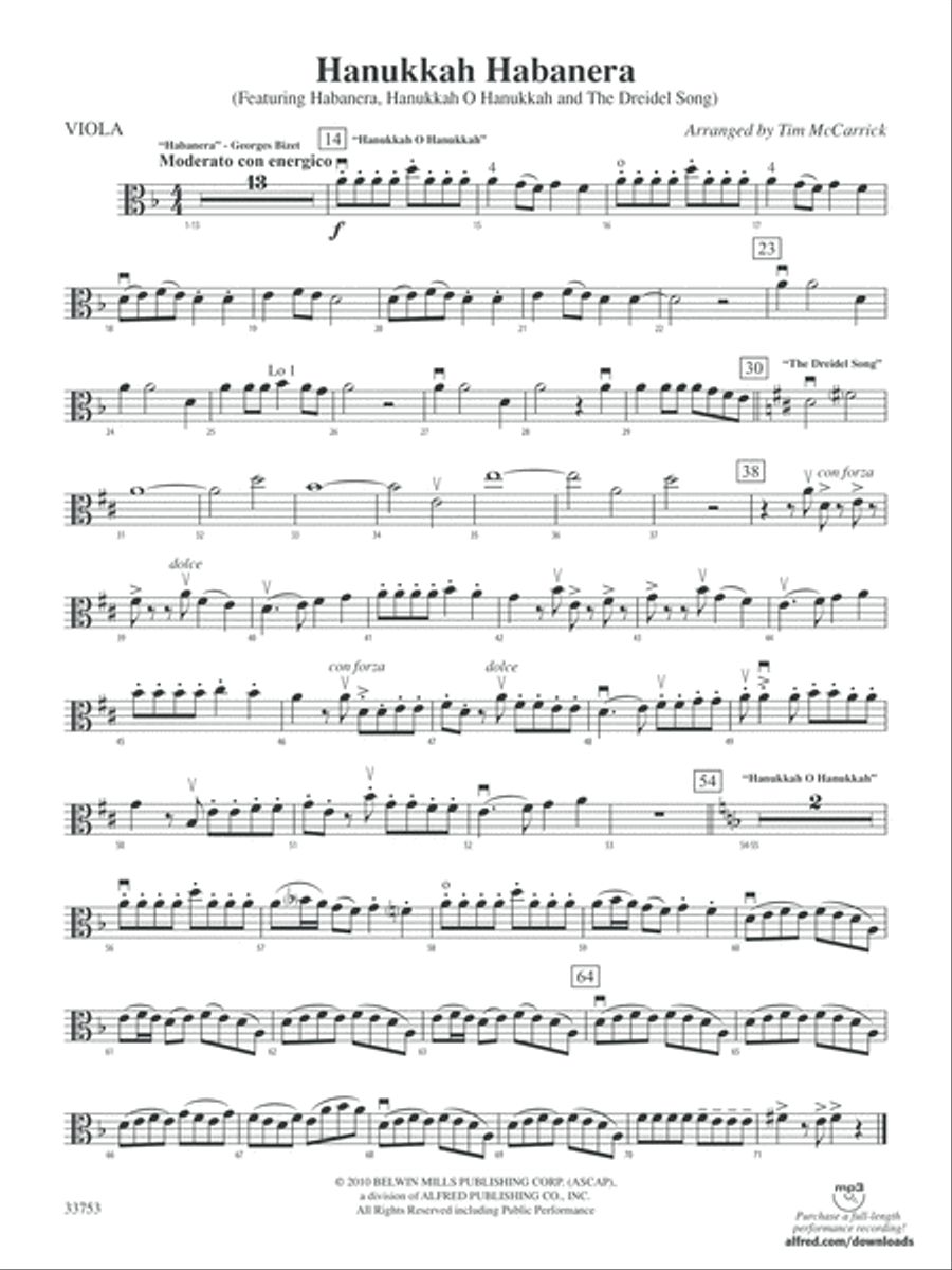 Hanukkah Habanera: Viola String Orchestra scores gallery preview page 1