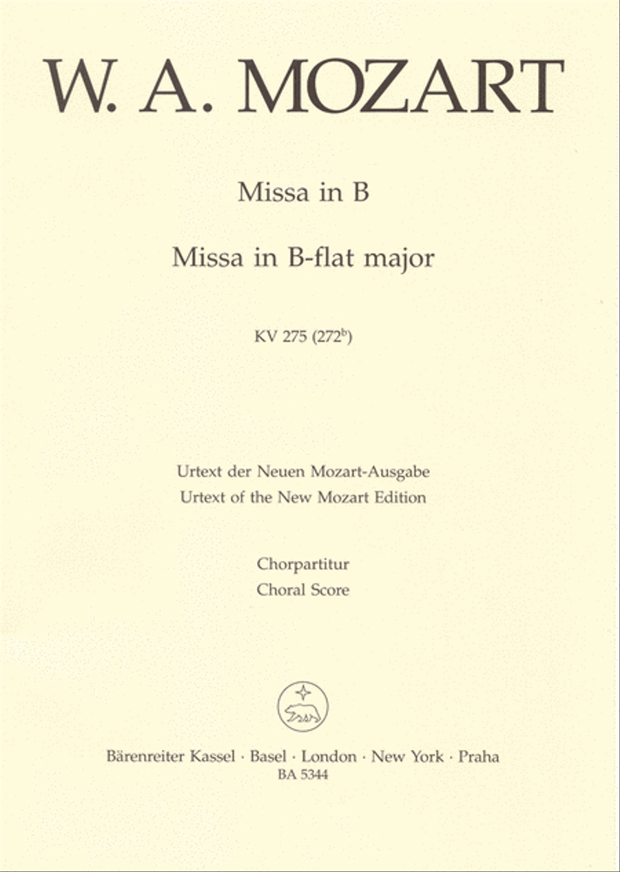 Missa brevis B flat major, KV 275 (272b) 4-Part scores gallery preview page 1