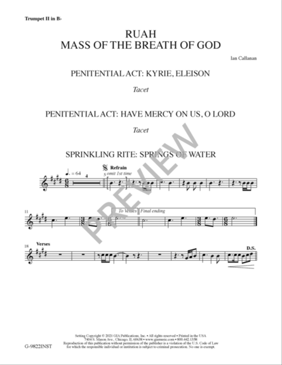 Ruah - Instrument edition Trumpet scores gallery preview page 28