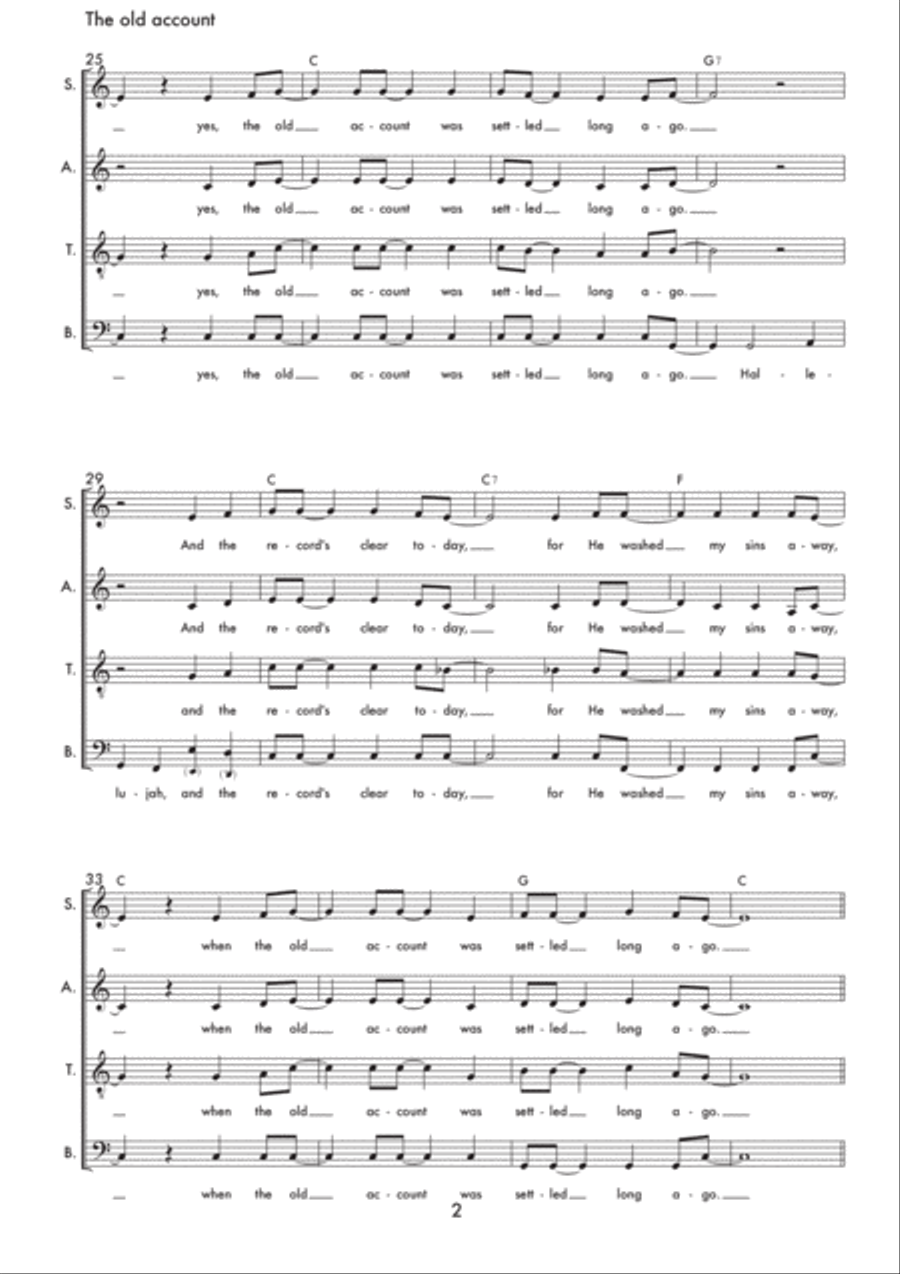 The old account was settled long ago - SATB score 4-Part scores gallery preview page 2
