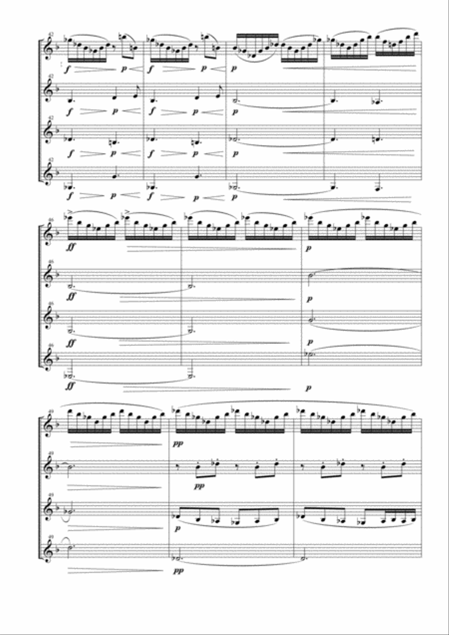 Peer Gynt Suite I for Clarinet Quartet Clarinet Quartet scores gallery preview page 6