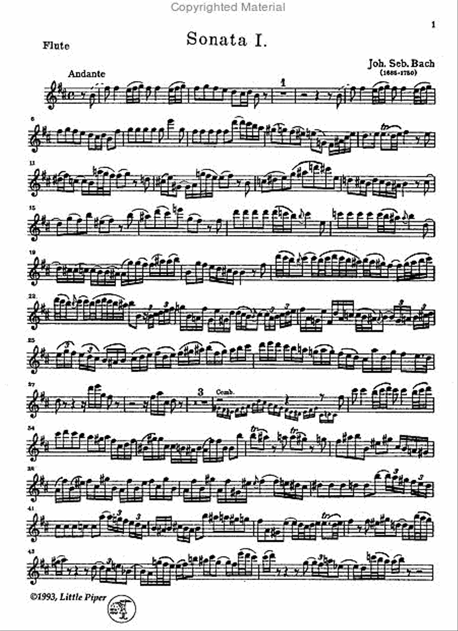 Sonatas 1-3 Flute Solo scores gallery preview page 2