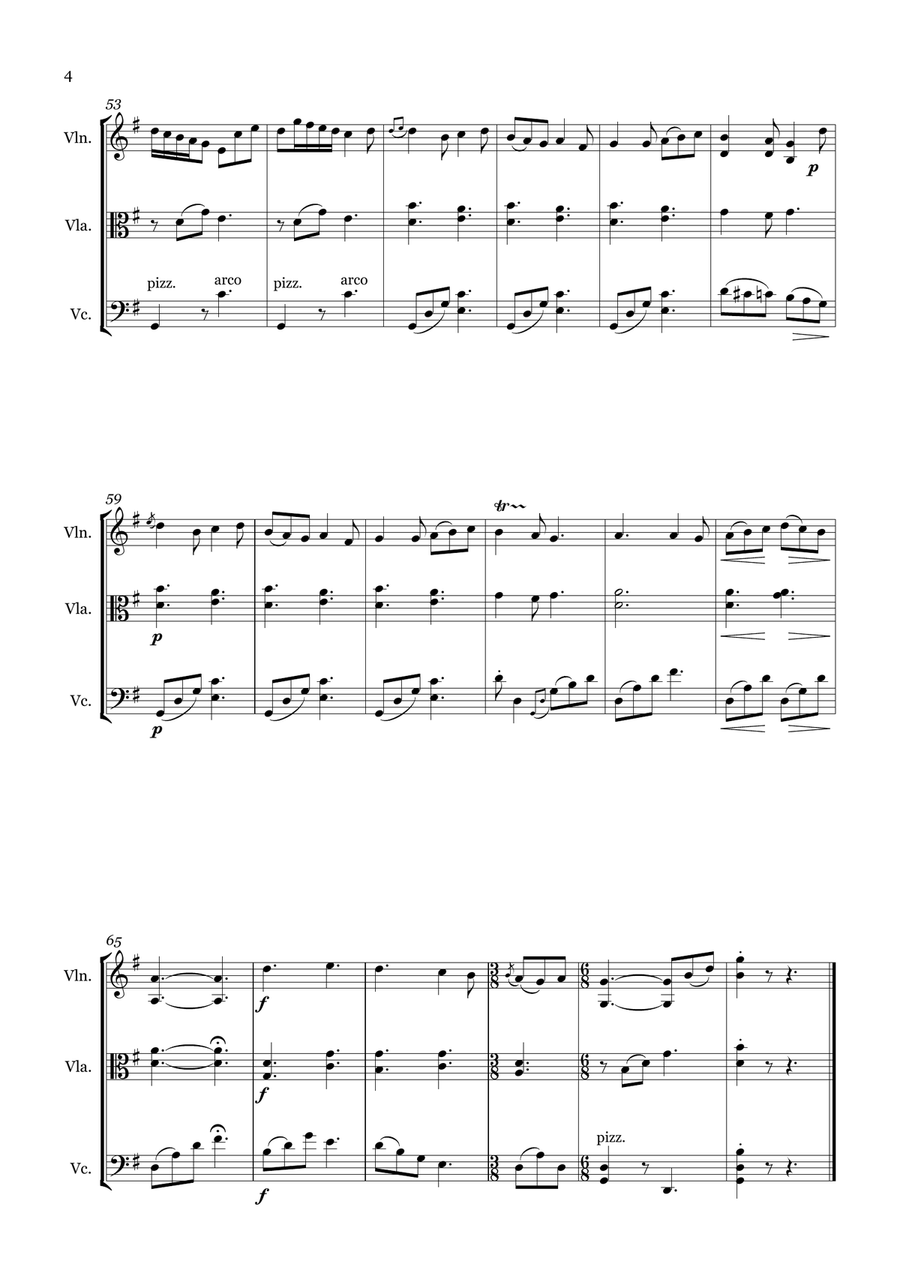 Sussex Carol String Trio scores gallery preview page 4