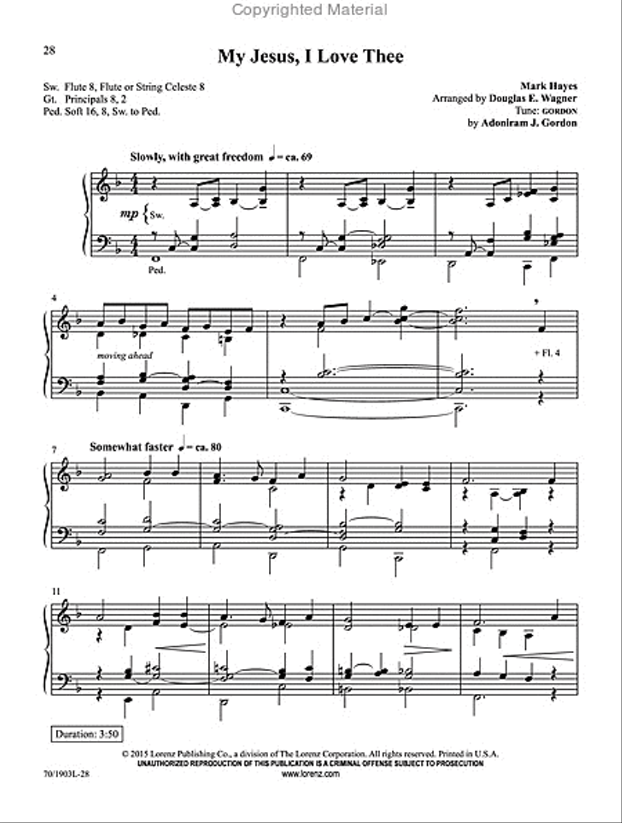 Mark Hayes: Hymns for Organ, Vol. 3 Organ Solo scores gallery preview page 15