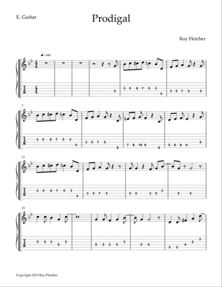 Prodigal Guitar Tablature scores gallery preview page 1