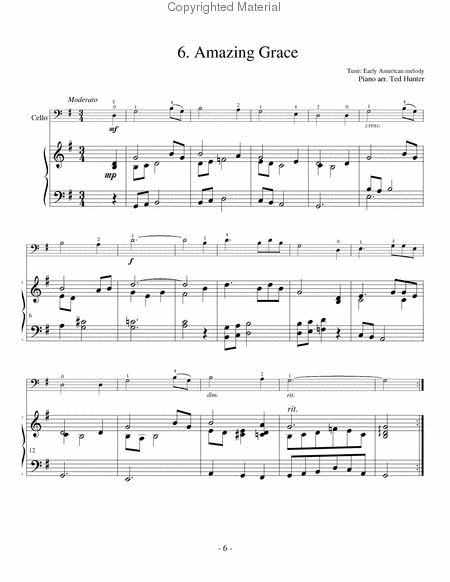 Ten Easy Hymns for Cello and Piano image number null