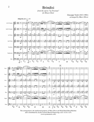 Brindisi (drinking song) from La Traviata for Brass Choir