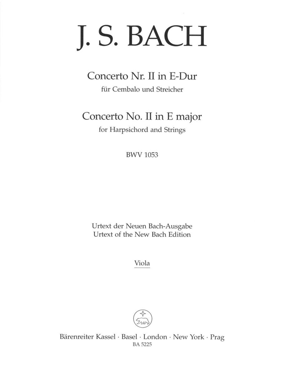 Concerto for Harpsichord and Strings No. 2 E major BWV 1053 Harpsichord scores gallery preview page 1