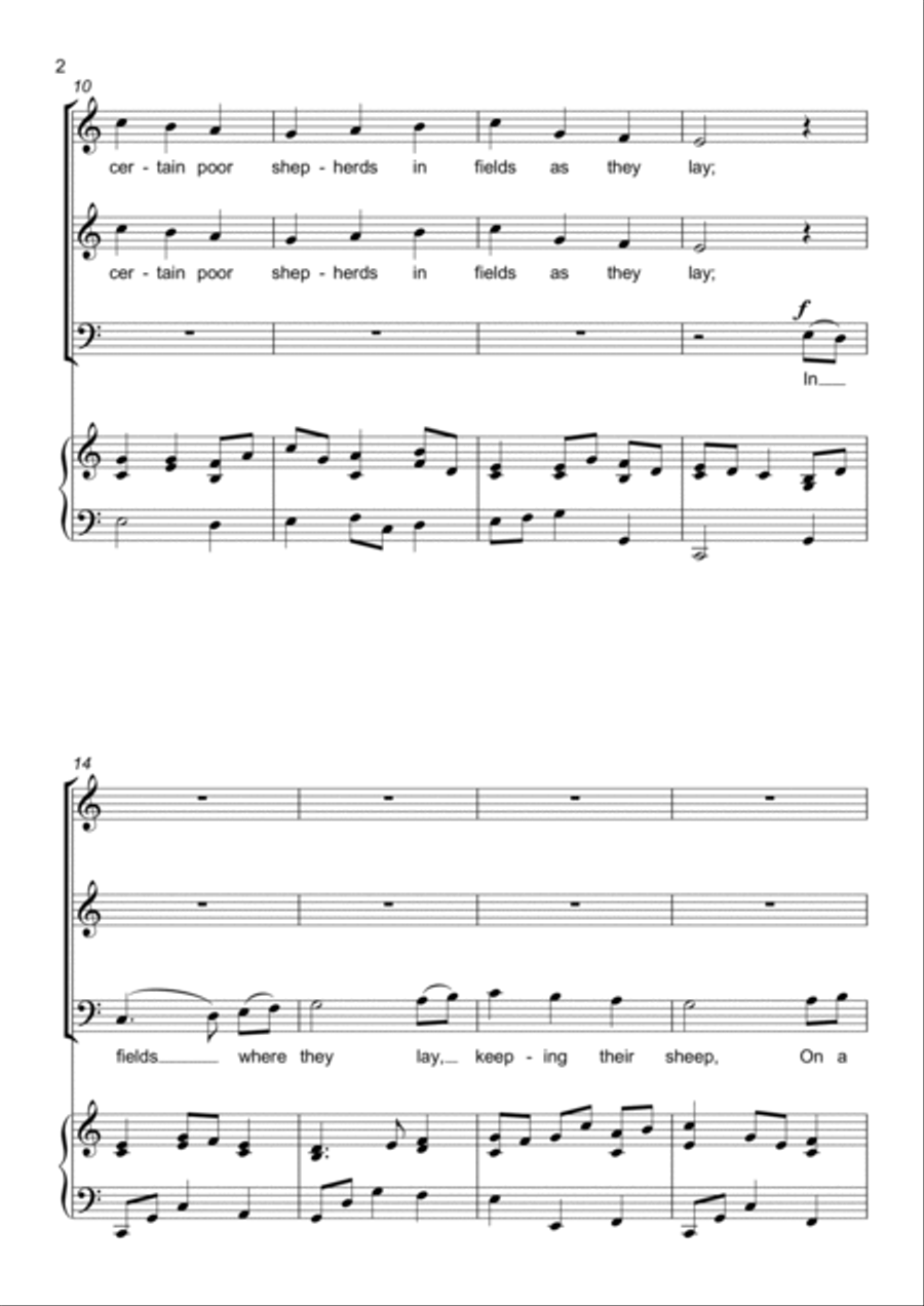 The First Nowell ( The First Noel ) - 3 part choir - SAB - Mixed Voices 3-Part scores gallery preview page 2